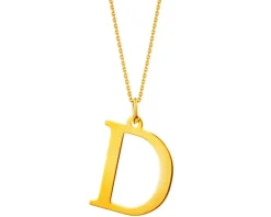 Złota zawieszka - litera D