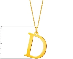 Złota zawieszka - litera D