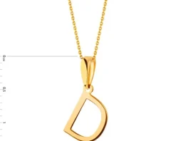 Złota zawieszka - litera D