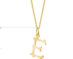 Złota zawieszka - litera E