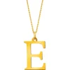 Złota zawieszka - litera E