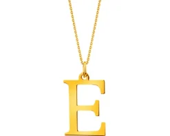 Złota zawieszka - litera E