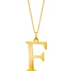 Złota zawieszka - litera F