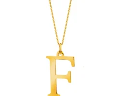 Złota zawieszka - litera F