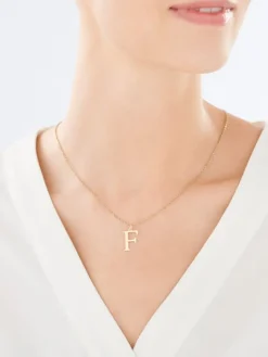 Złota zawieszka - litera F
