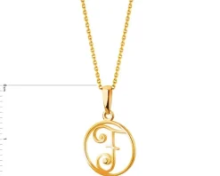 Złota zawieszka - litera F