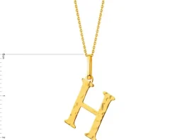 Złota zawieszka - litera  H