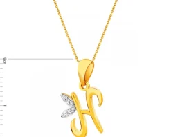 Złota zawieszka - Litera H