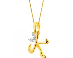 Złota zawieszka - litera K