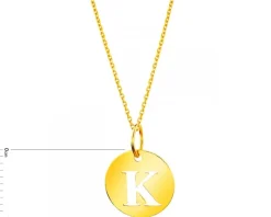 Złota zawieszka - litera K