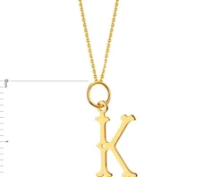 Złota zawieszka - litera K
