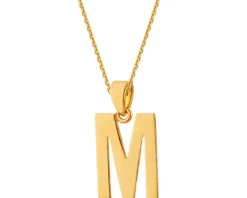 Złota zawieszka - litera M