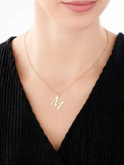 Złota zawieszka - litera M