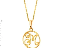 Złota zawieszka - litera M