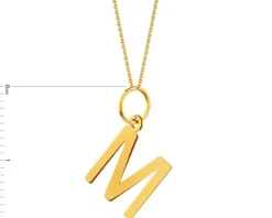 Złota zawieszka - litera M
