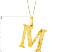 Złota zawieszka - litera M