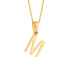 Złota zawieszka - litera M