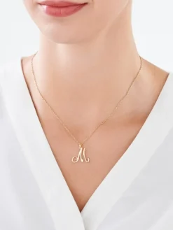 Złota zawieszka - litera M