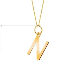 Złota zawieszka - litera N