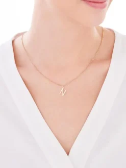 Złota zawieszka - litera N