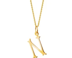 Złota zawieszka - litera N