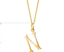 Złota zawieszka - litera N