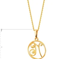 Złota zawieszka - litera N