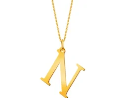 Złota zawieszka - litera N