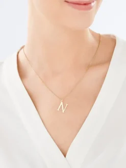 Złota zawieszka - litera N