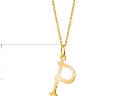 Złota zawieszka - litera P