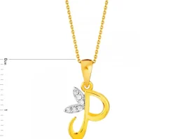 Złota zawieszka - Litera P