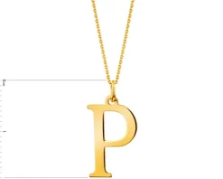 Złota zawieszka - litera P