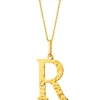 Złota zawieszka - litera  R
