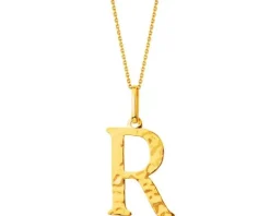 Złota zawieszka - litera  R
