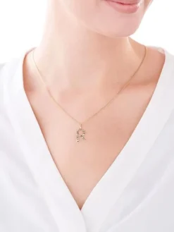 Złota zawieszka - litera  R