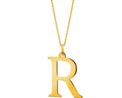 Złota zawieszka - litera R