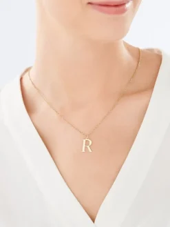 Złota zawieszka - litera R
