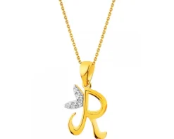 Złota zawieszka - litera R