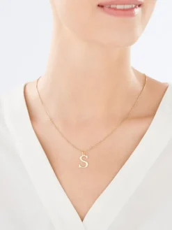 Złota zawieszka - litera S