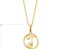 Złota zawieszka - litera T