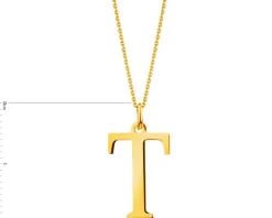Złota zawieszka - litera T