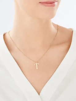 Złota zawieszka - litera T