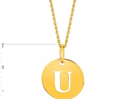 Złota zawieszka - litera U