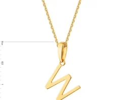 Złota zawieszka - litera W