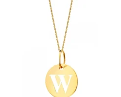 Złota zawieszka - litera W
