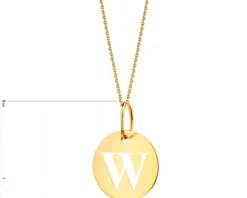 Złota zawieszka - litera W