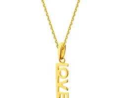 Złota zawieszka - love