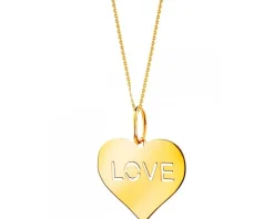 Złota zawieszka - love