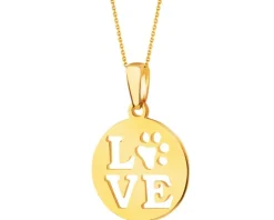 Złota zawieszka - love