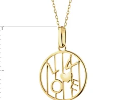 Złota zawieszka - love